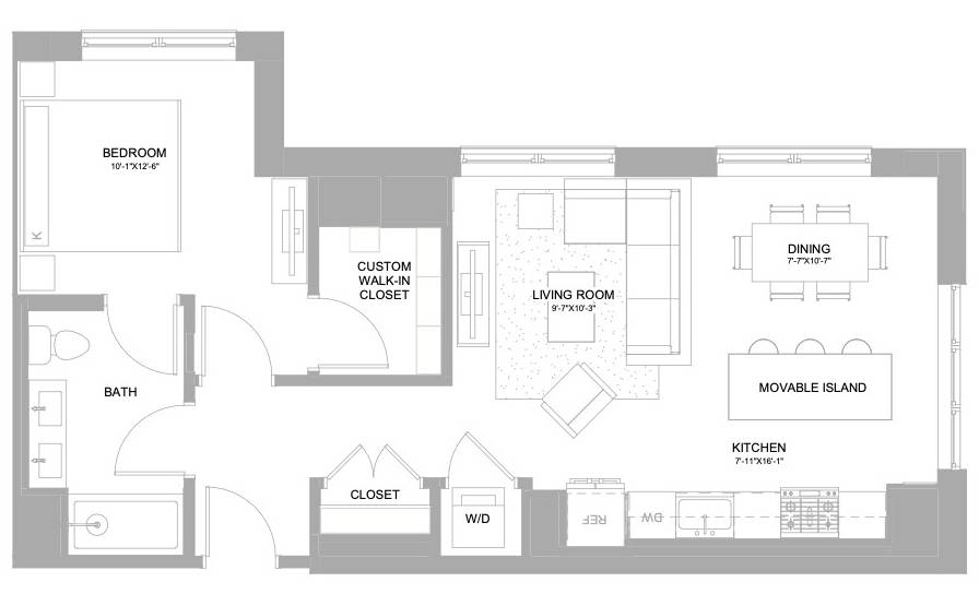 1 Bed/1 Bath-1.1C floor plan