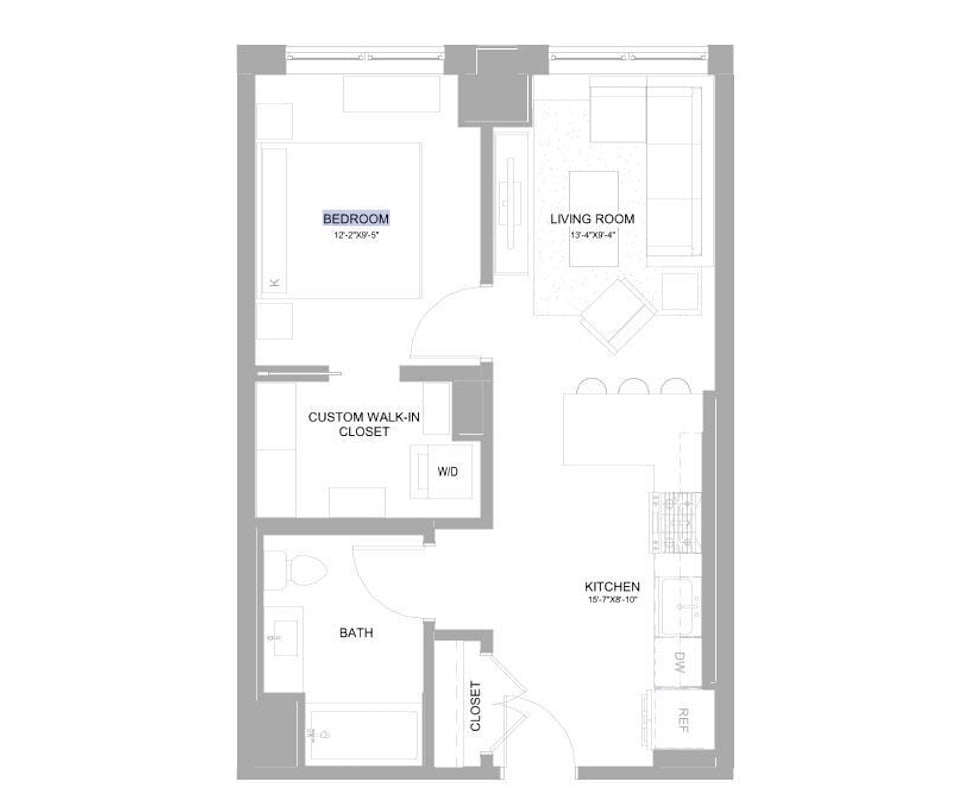 Junior 1 Bed/1 Bath-0.5.1B floor plan