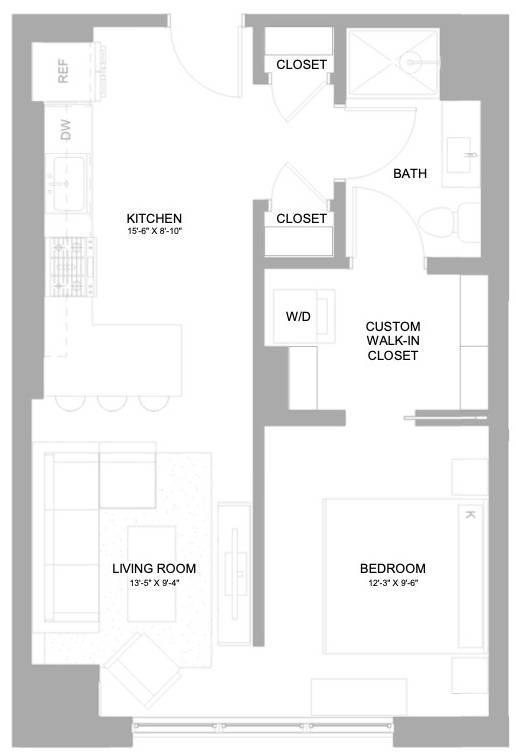Junior 1 Bed/1 Bath-0.5.1C floor plan