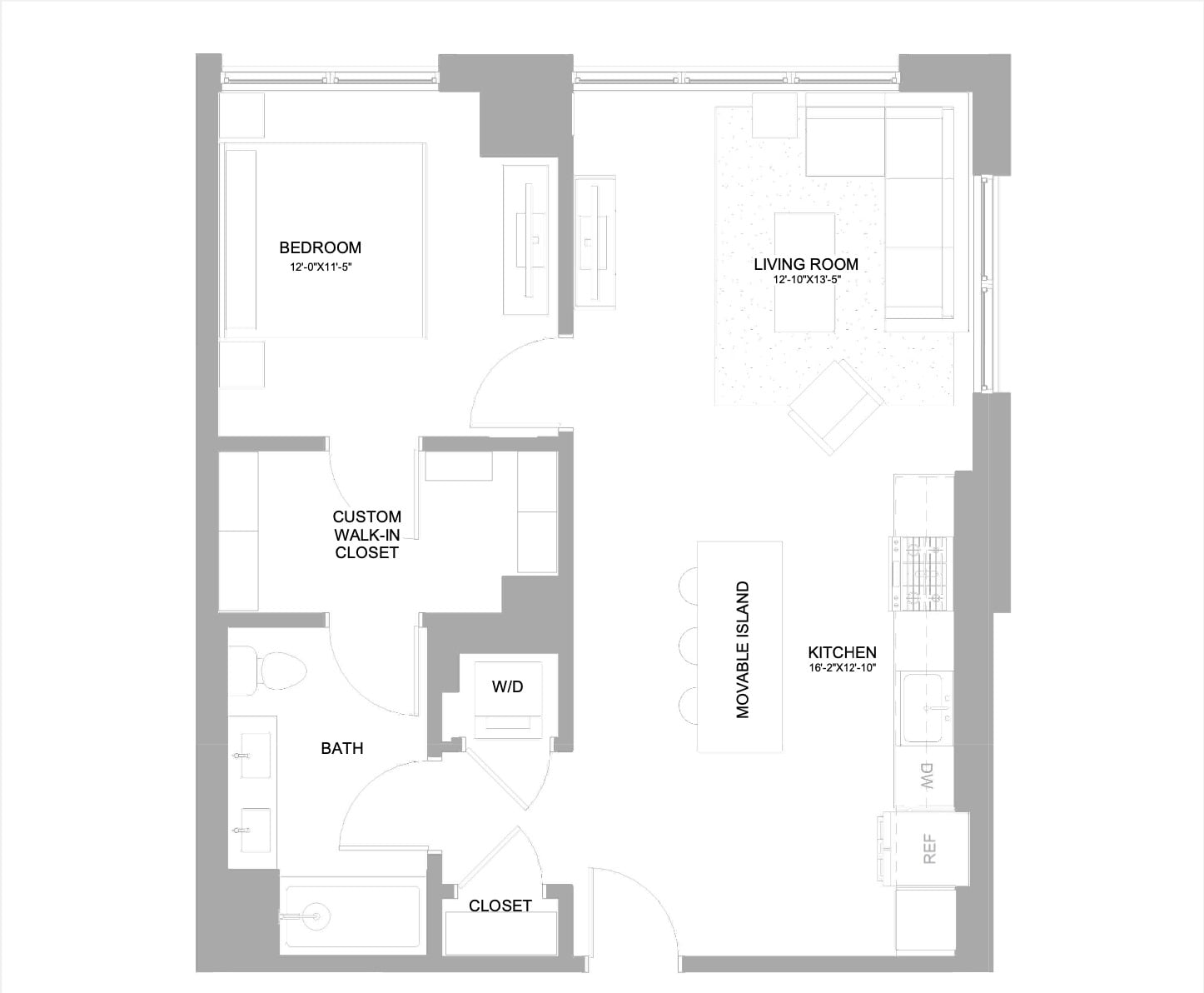 1 Bed/1 Bath-1.1N floor plan
