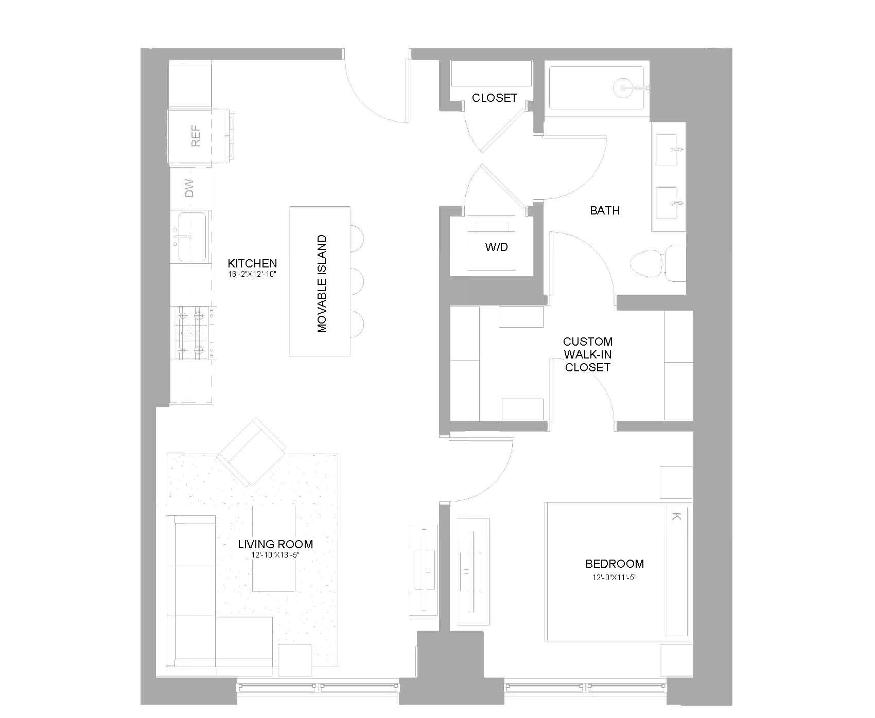 1 Bed/1 Bath-1.8N floor plan