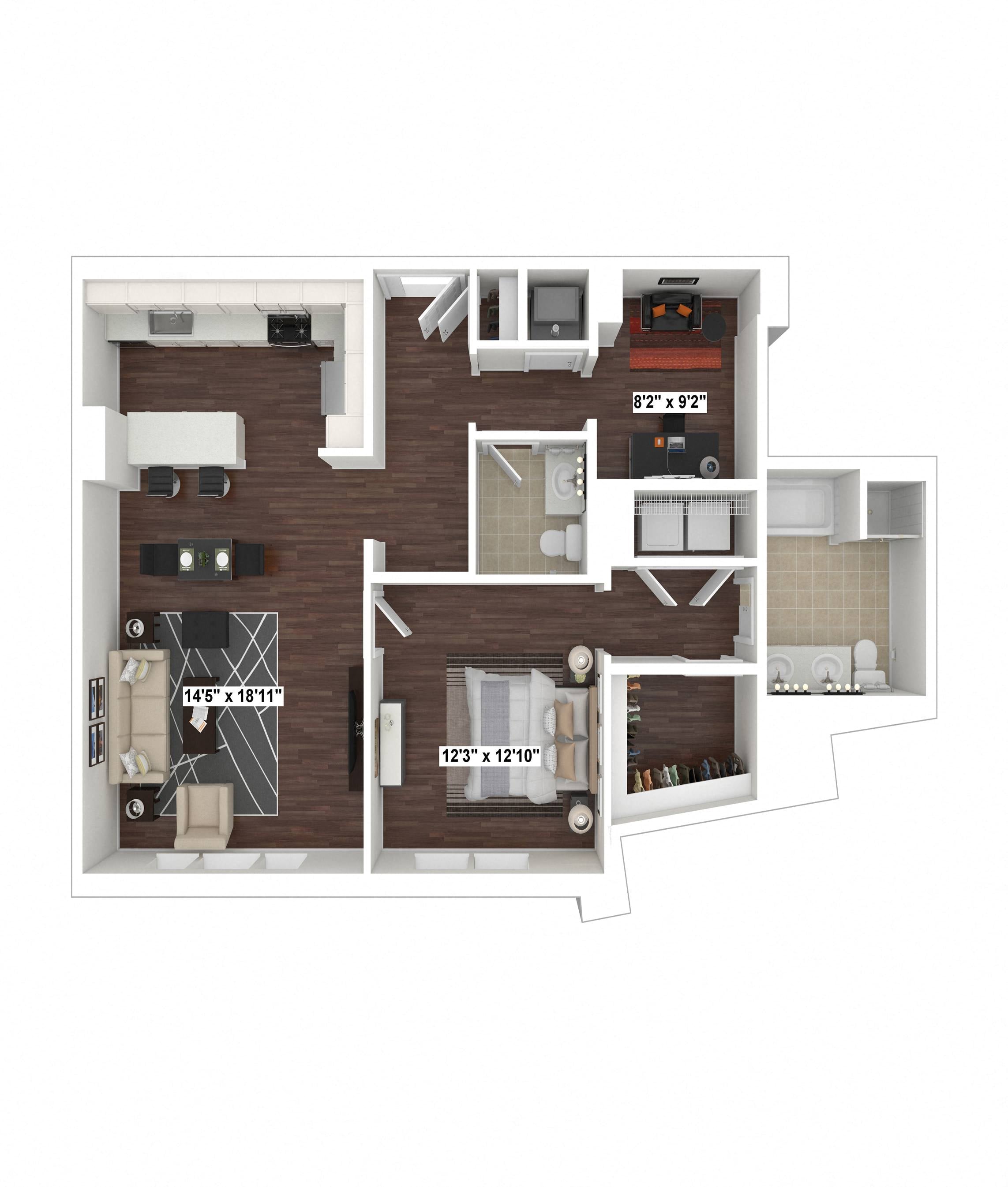 A16 with Den floor plan