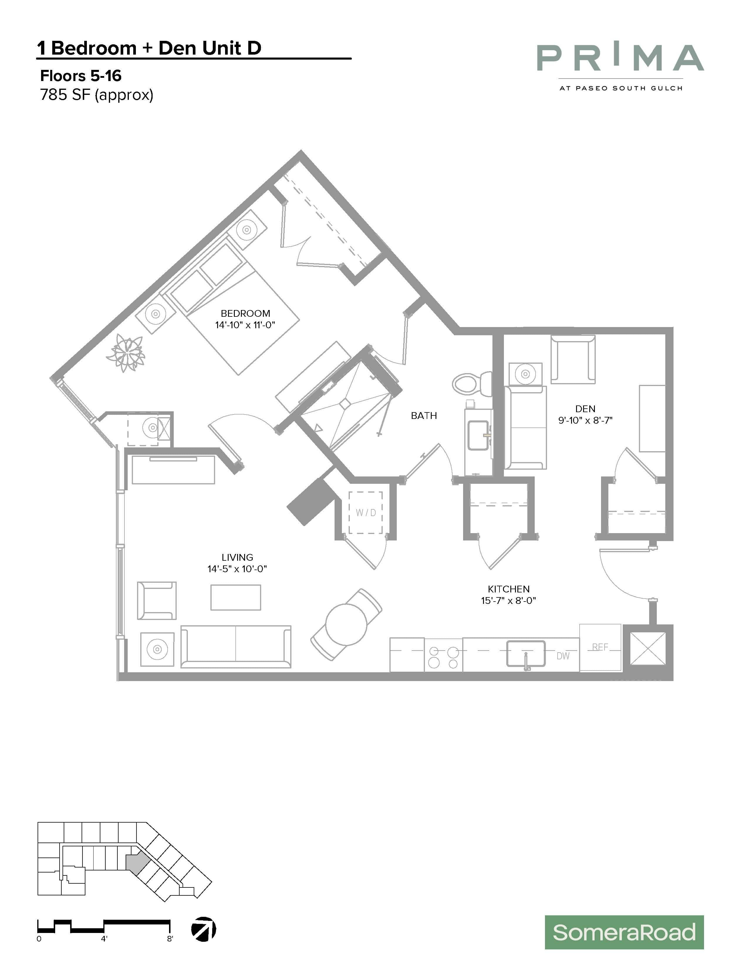 1DD floor plan