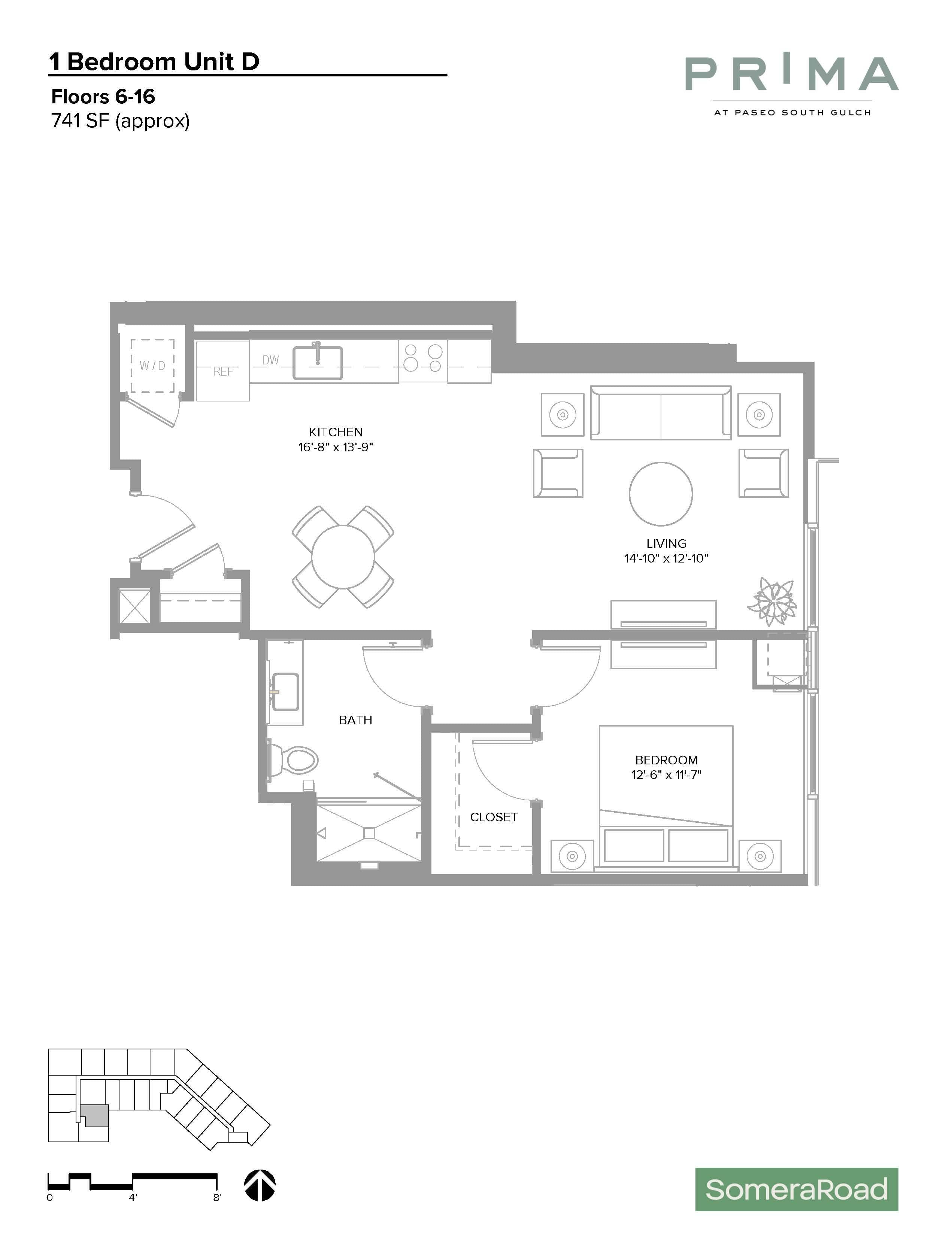 1D floor plan