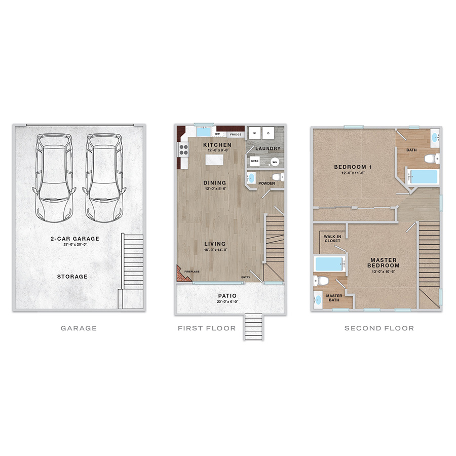 2x2.5 - 1120 sqft - NB2 floor plan