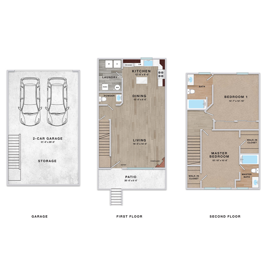 2x2.5 - 1280 sqft - NB3 floor plan