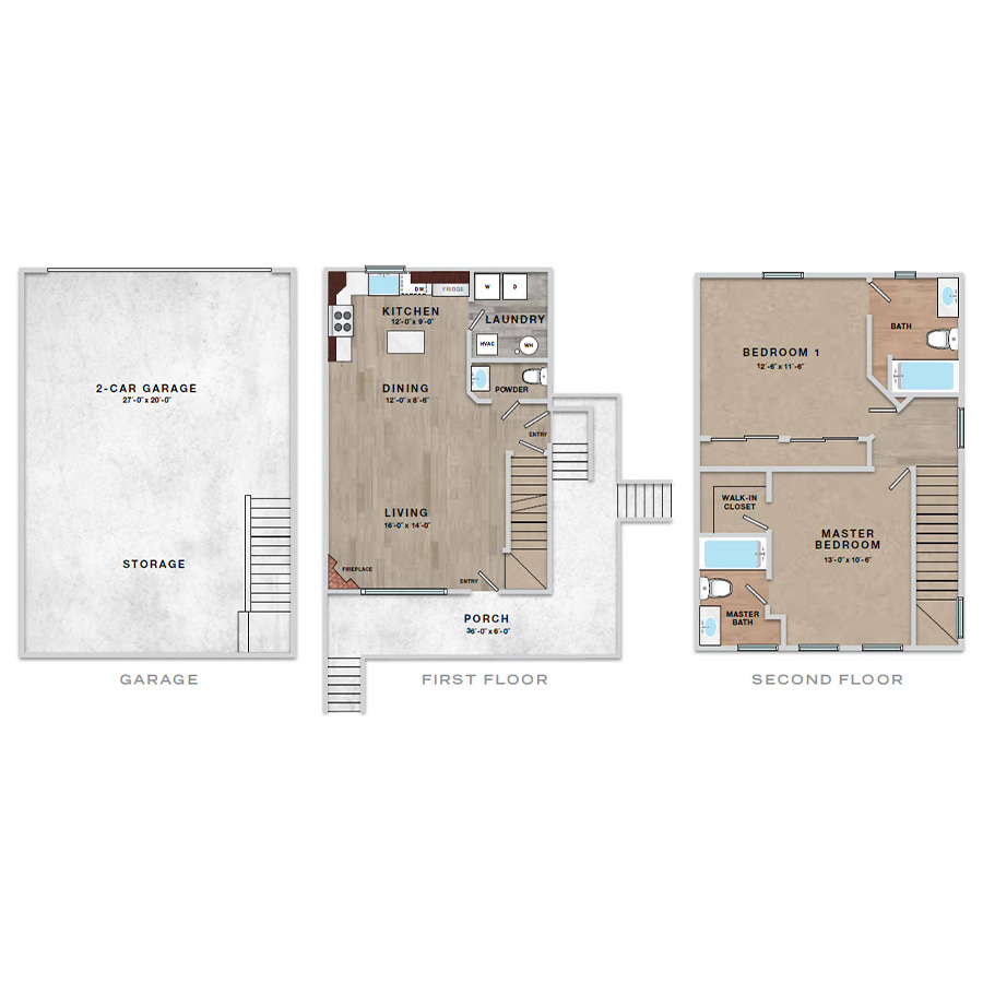 2x2.5 - 1120 sqft - SB1 floor plan