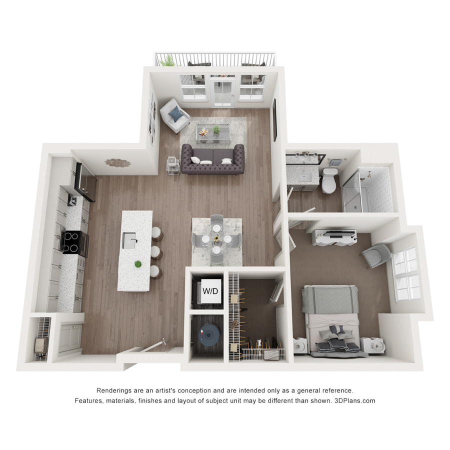 1 D floor plan