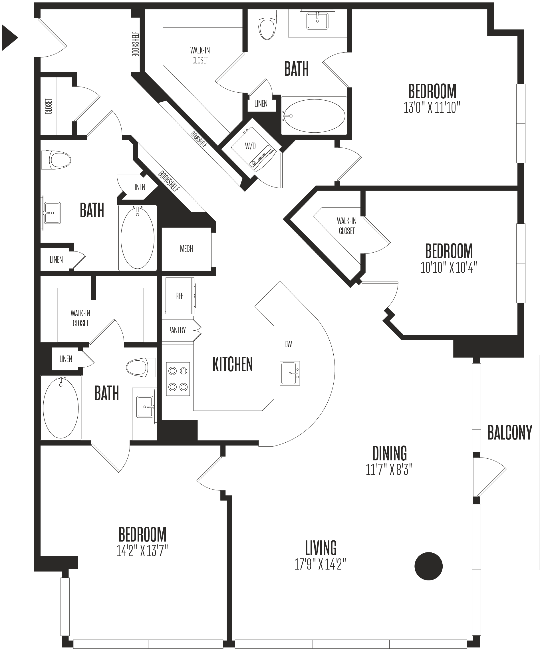 3 Bed/3 Bath-3B3 floor plan