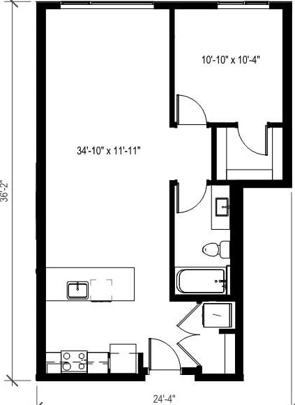 1 Bed/1 Bath-A28.1 floor plan