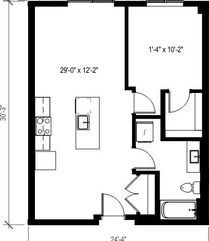 1 Bed/1 Bath-A18.1 floor plan