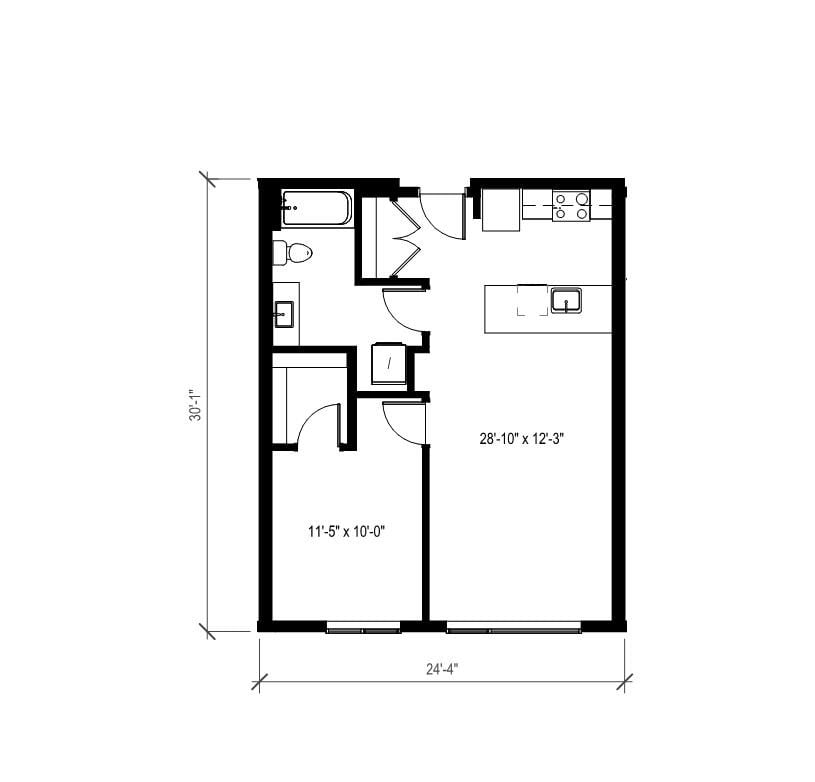 1 Bed/1 Bath-A24.1 floor plan