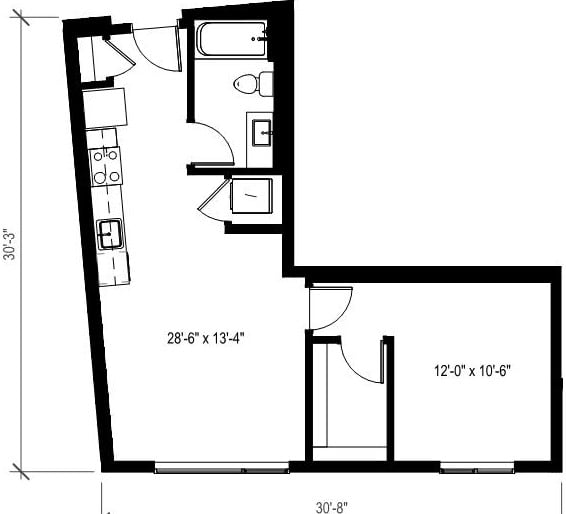 1 Bed/1 Bath-A15.1 floor plan
