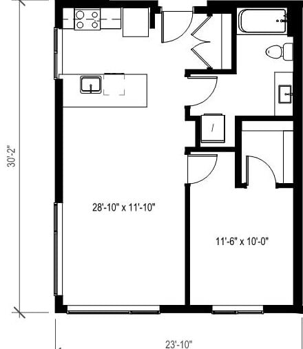 1 Bed/1 Bath-A19.1 floor plan
