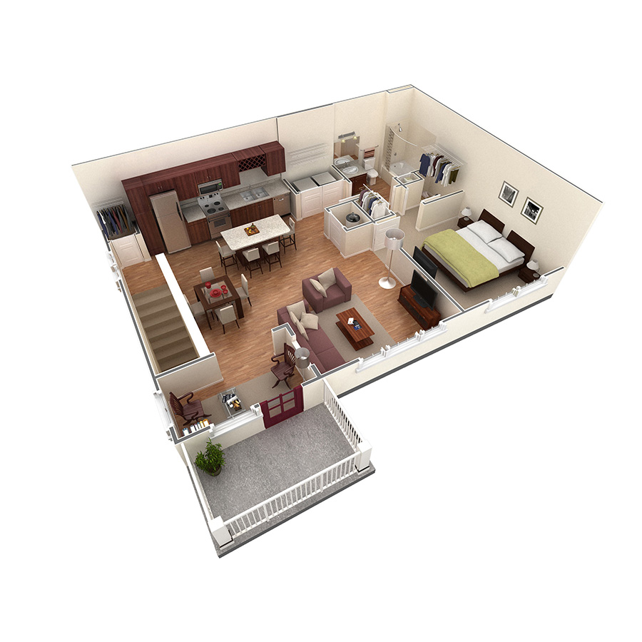 1 BR Grand Overlook floor plan