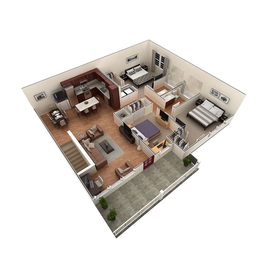 3 BR Grand Overlook floor plan