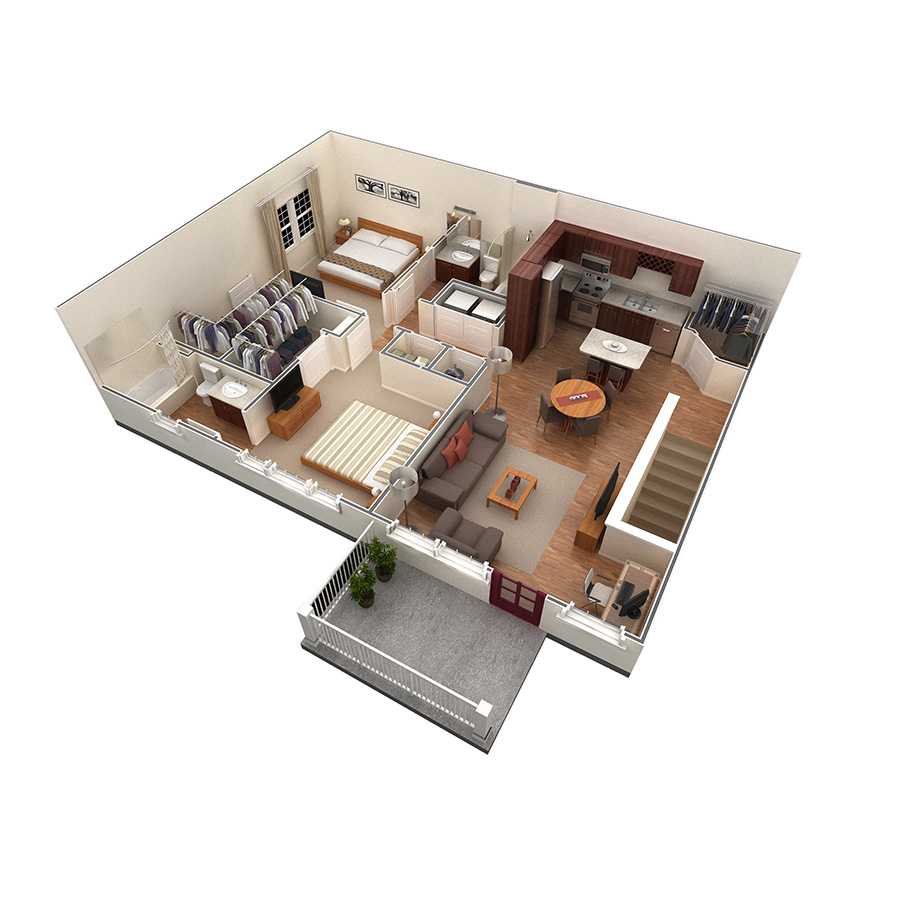 2 BR Designer Overlook floor plan