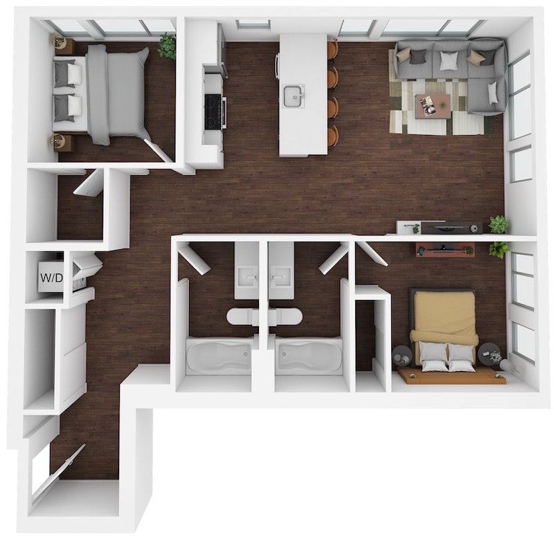 2 Bed/2 Bath-F13 floor plan