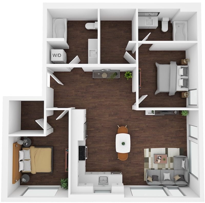 2 Bed/2 Bath-F12 floor plan
