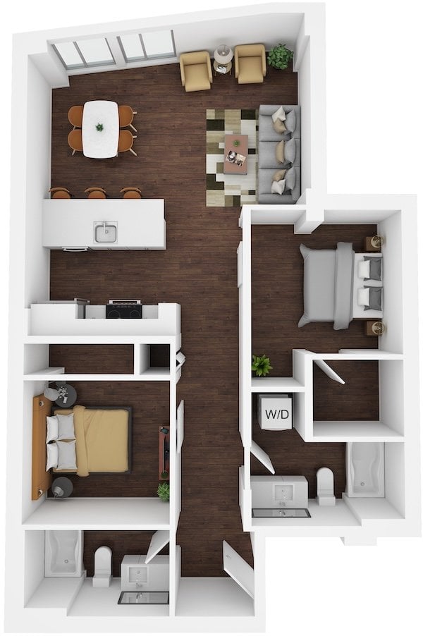2 Bed/2 Bath-F8 floor plan