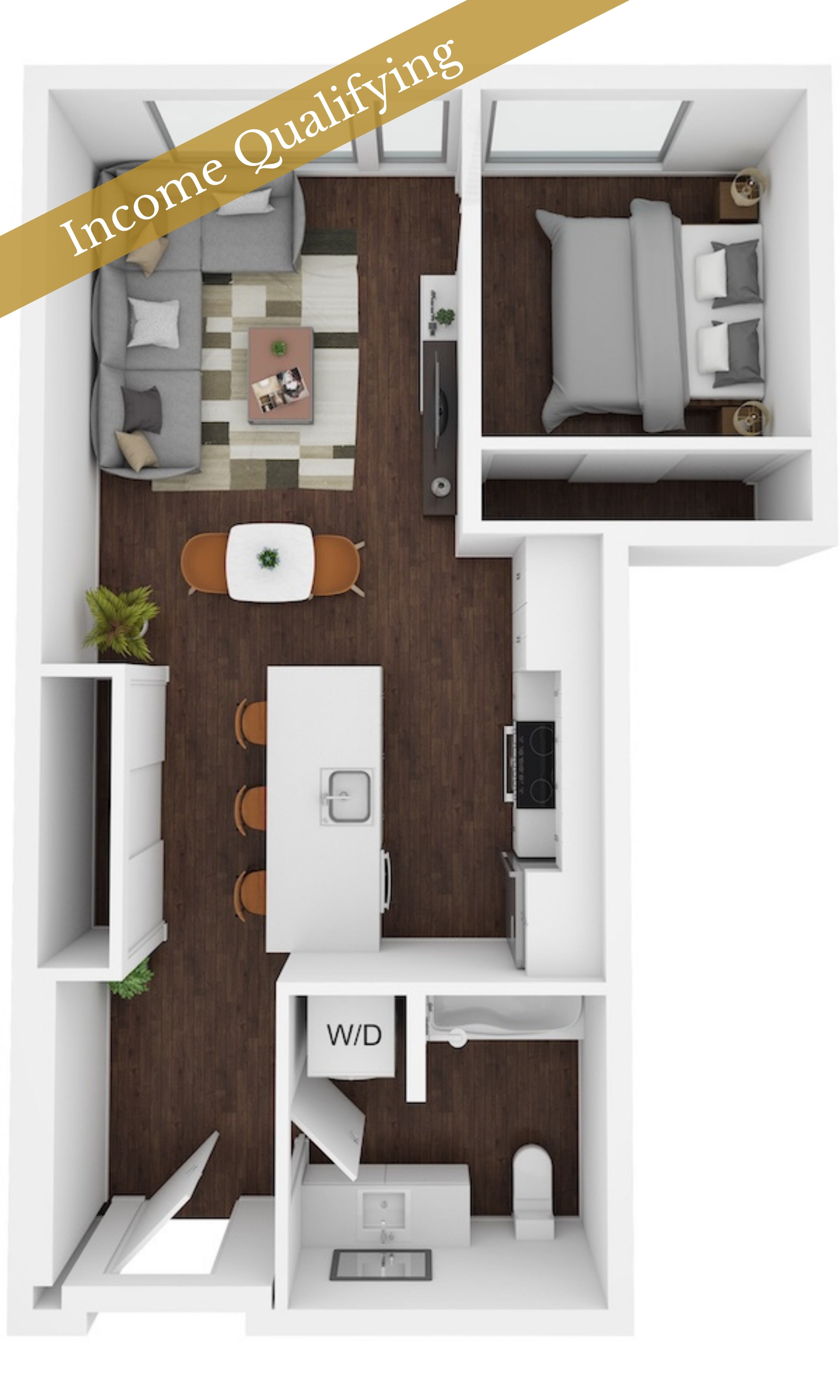 1 Bed/1 Bath MFTE-C10 floor plan