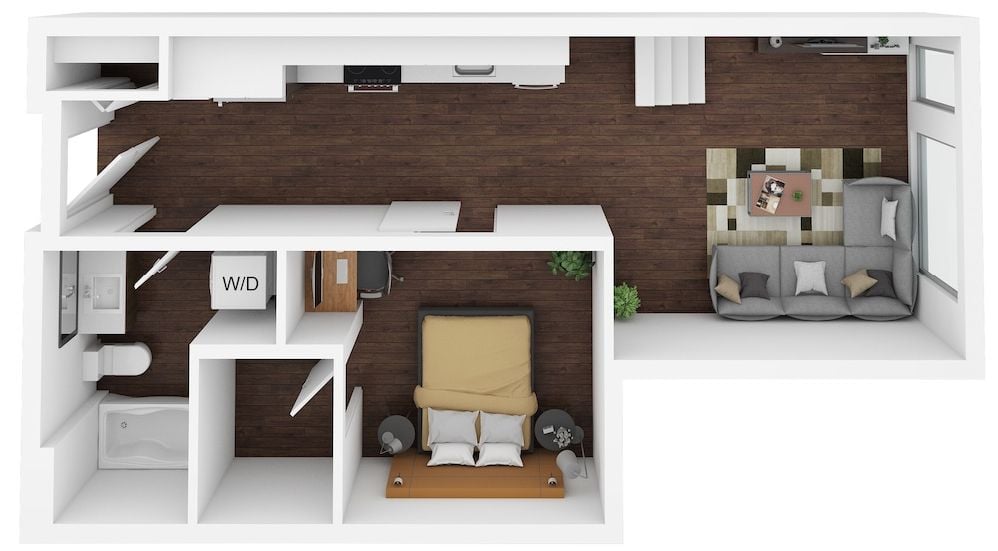 2 Bed/1 Bath-F1 floor plan