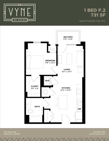 1 BED - F.2 floor plan