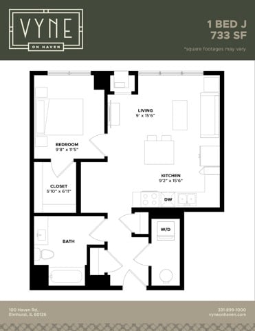 1 BED - J floor plan