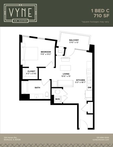 1 BED - C ADAPTABLE floor plan