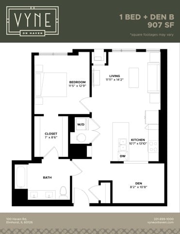 1 BED+D - B ADAPTABLE floor plan