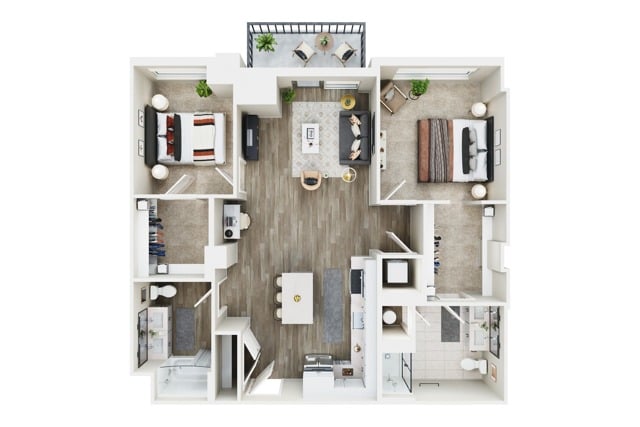 2 BED - A floor plan
