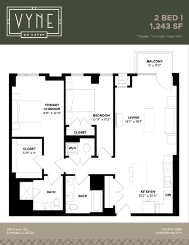 2 BED - I floor plan