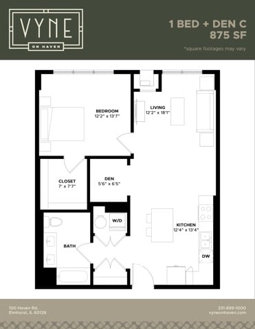 1 BED+D - C ADAPTABLE floor plan