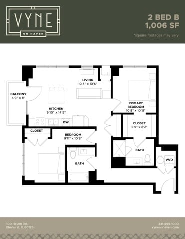 2 BED - B floor plan