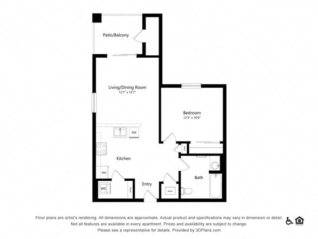 1B floor plan