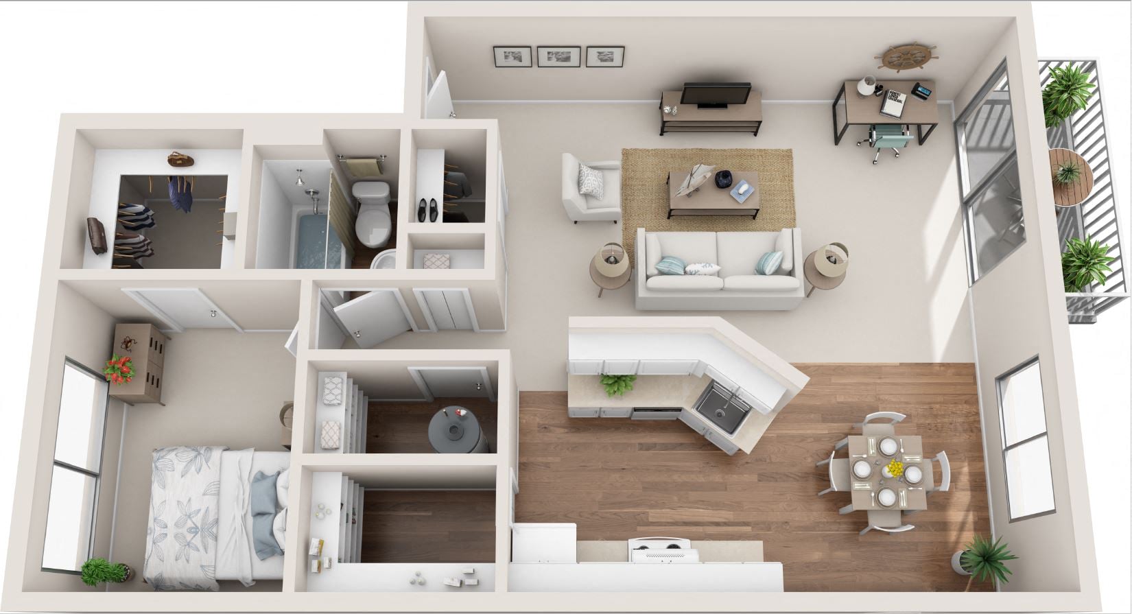 1x1 Meadowbrook floor plan