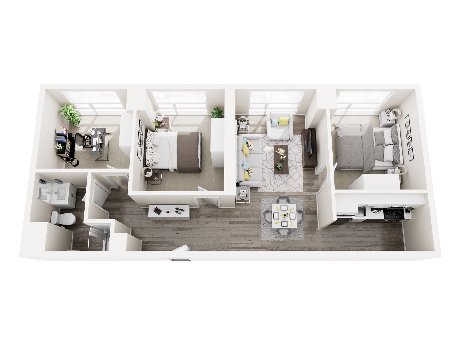 2Bedroom w/Den floor plan
