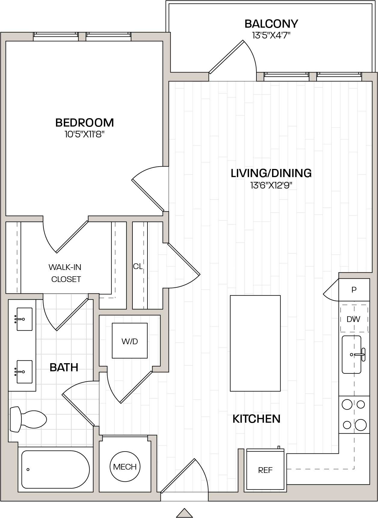 1 Bed/1 Bath-A1 floor plan