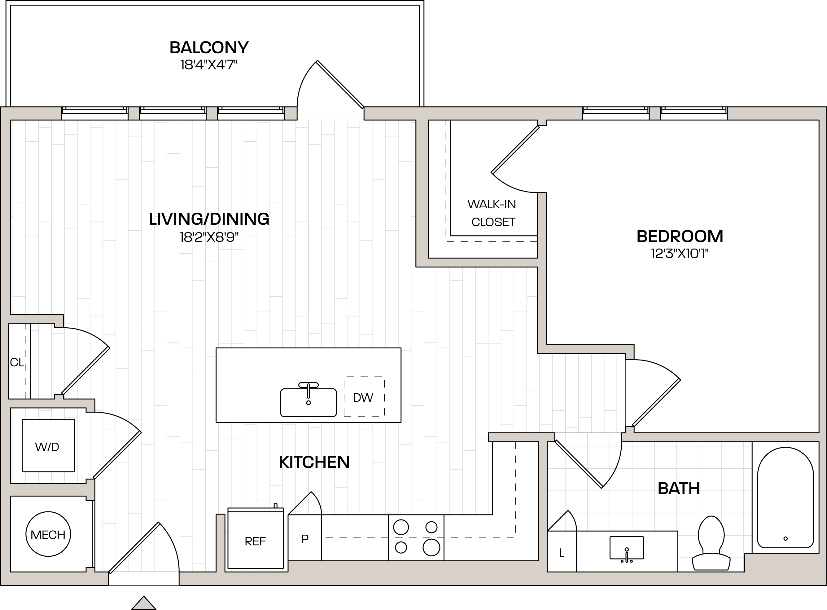 1 Bed/1 Bath-A5 floor plan