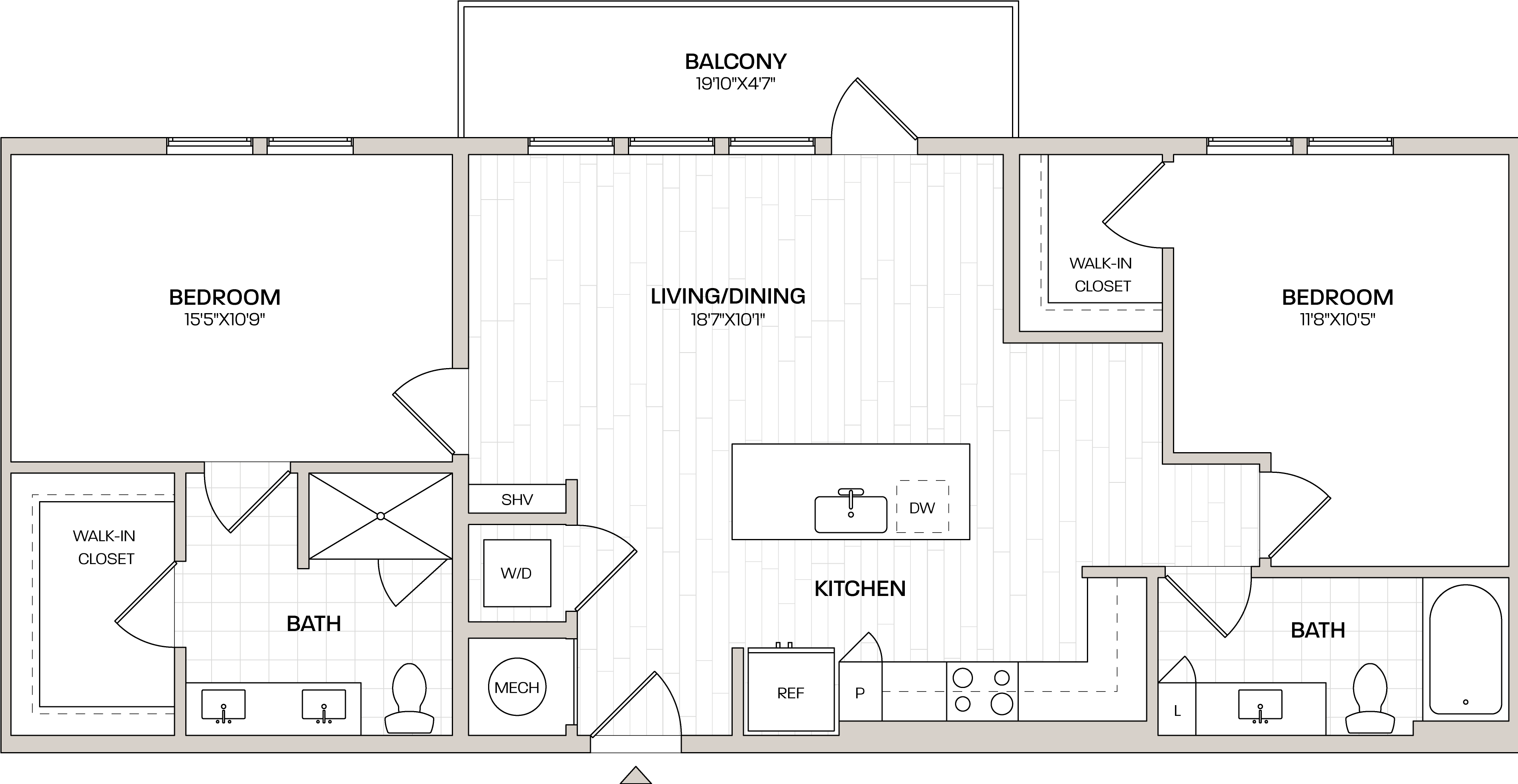 2 Bed/2 Bath-B3 floor plan