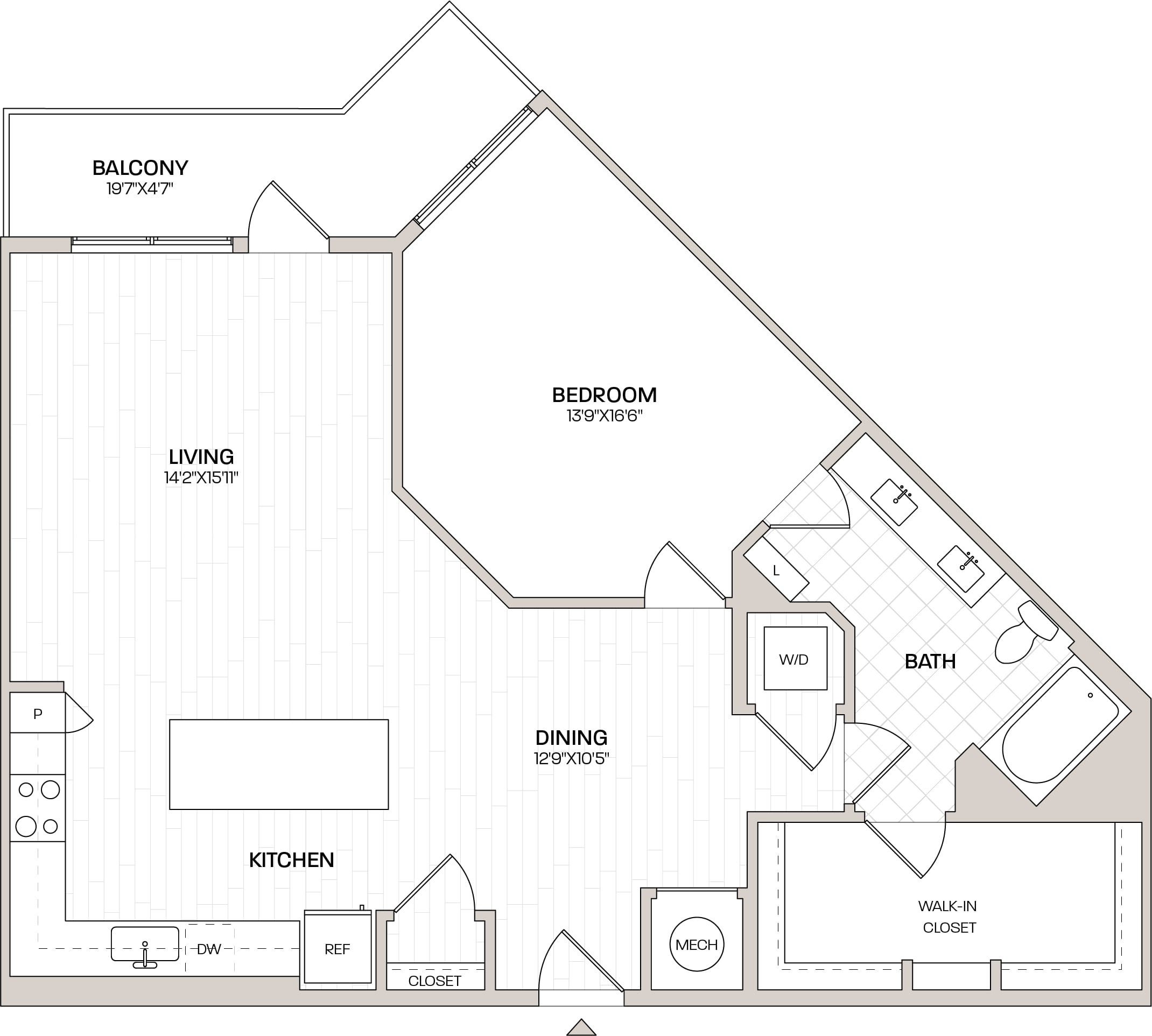 1 Bed/1 Bath-A4 floor plan