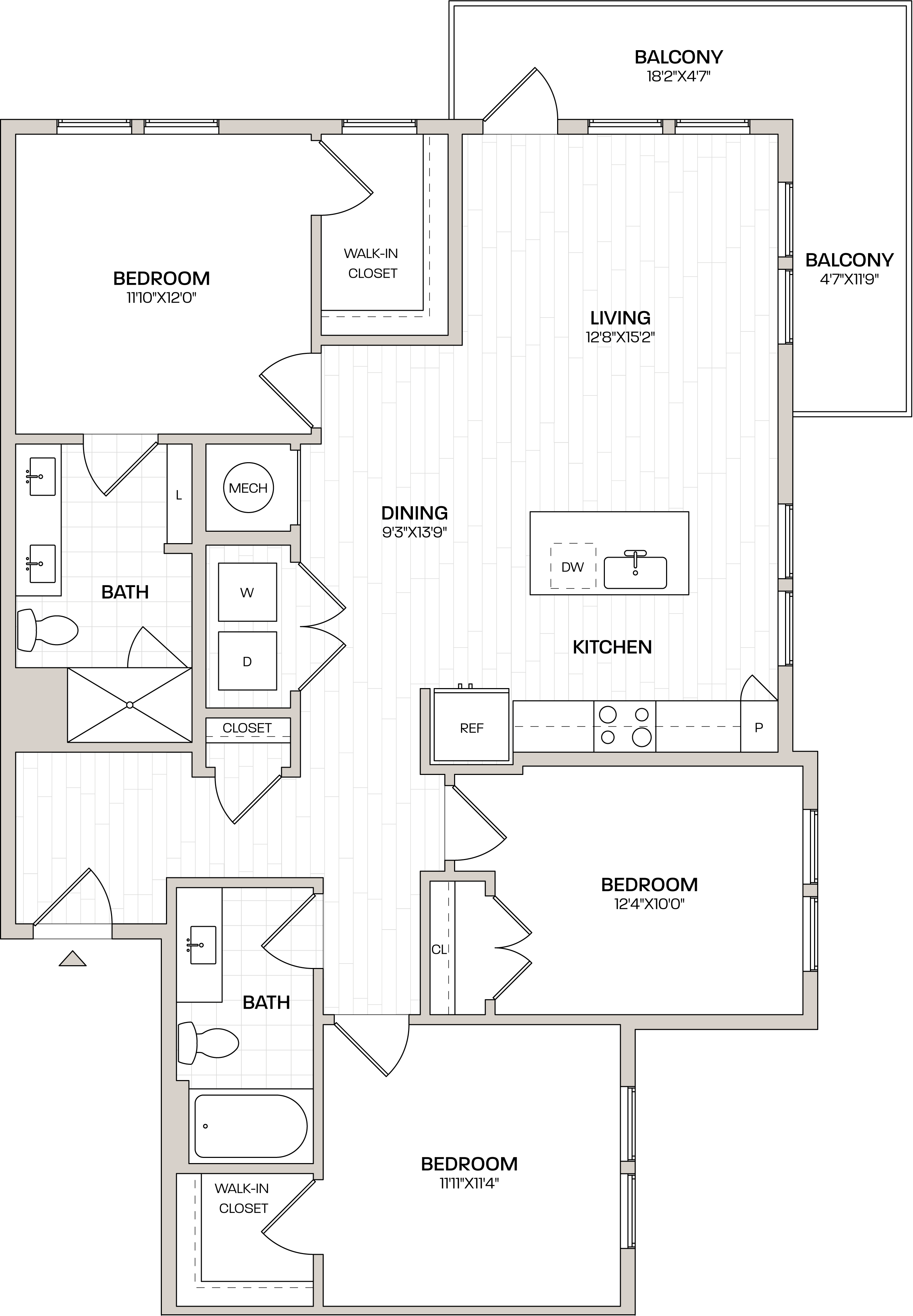 3 Bed/2 Bath-C1 floor plan