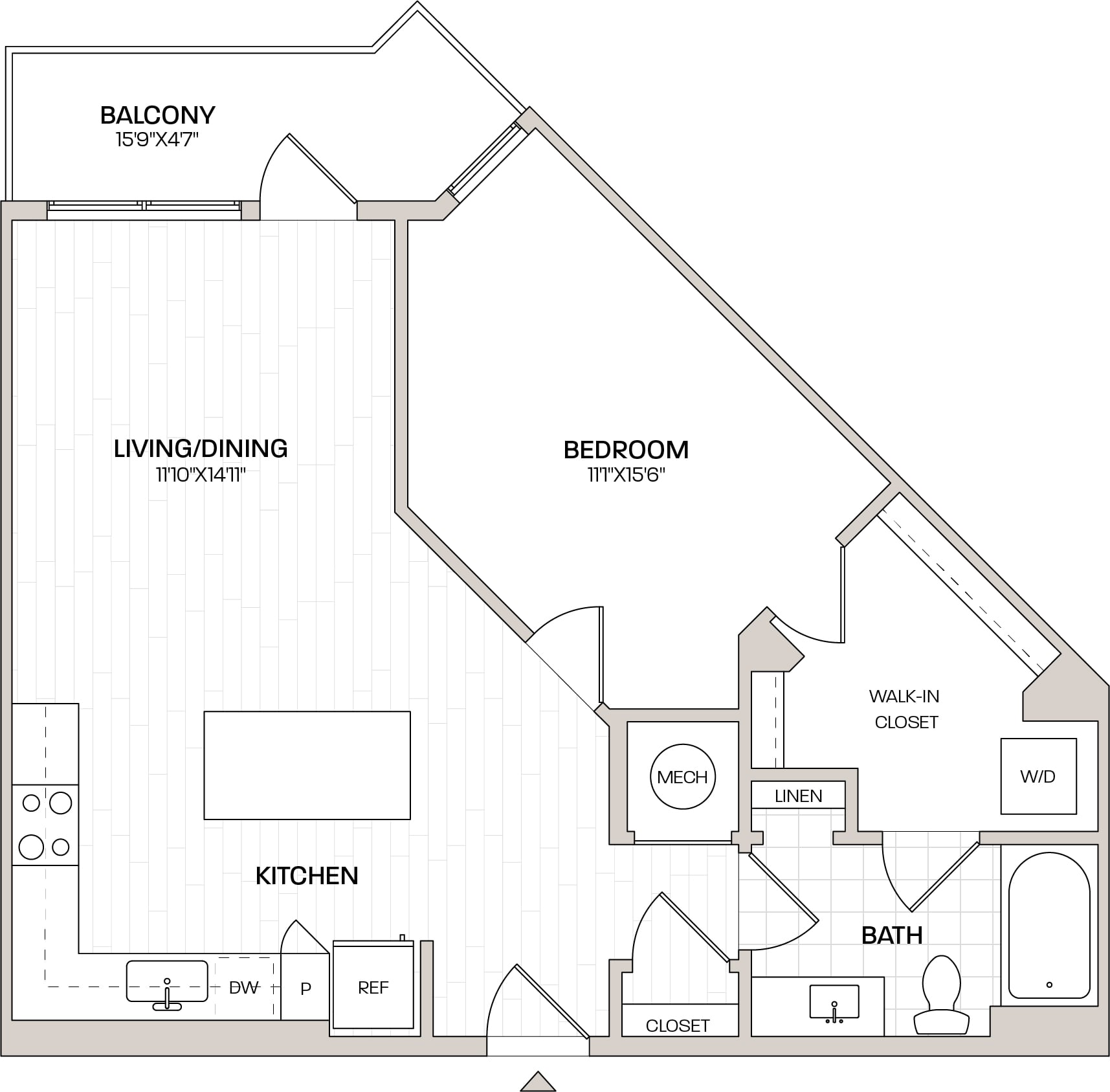 1 Bed/1 Bath-A3 floor plan