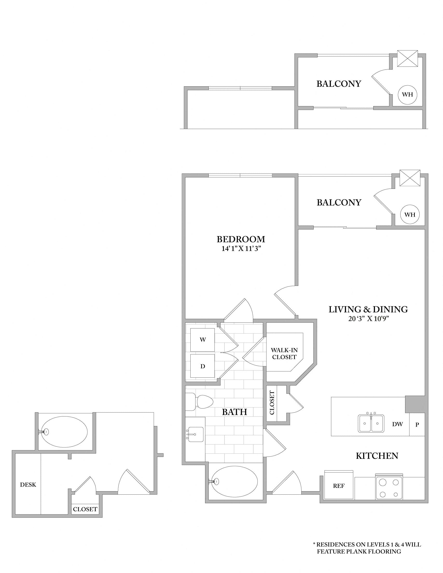 1 Bed/1 Bath-A1 floor plan