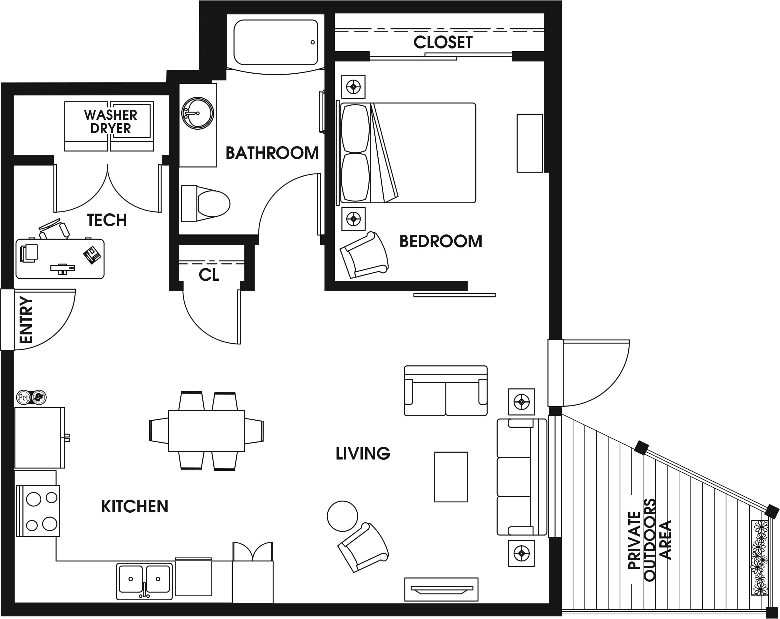 1 Bed/1 Bath Den-A2A_P floor plan