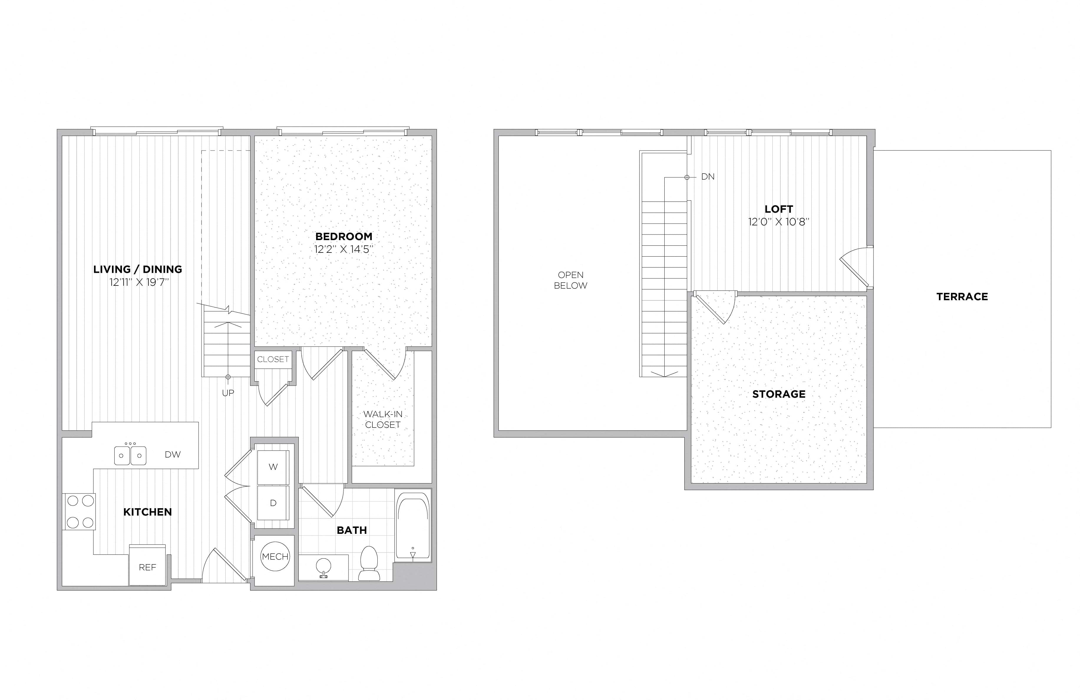 1 Bedroom Loft floor plan