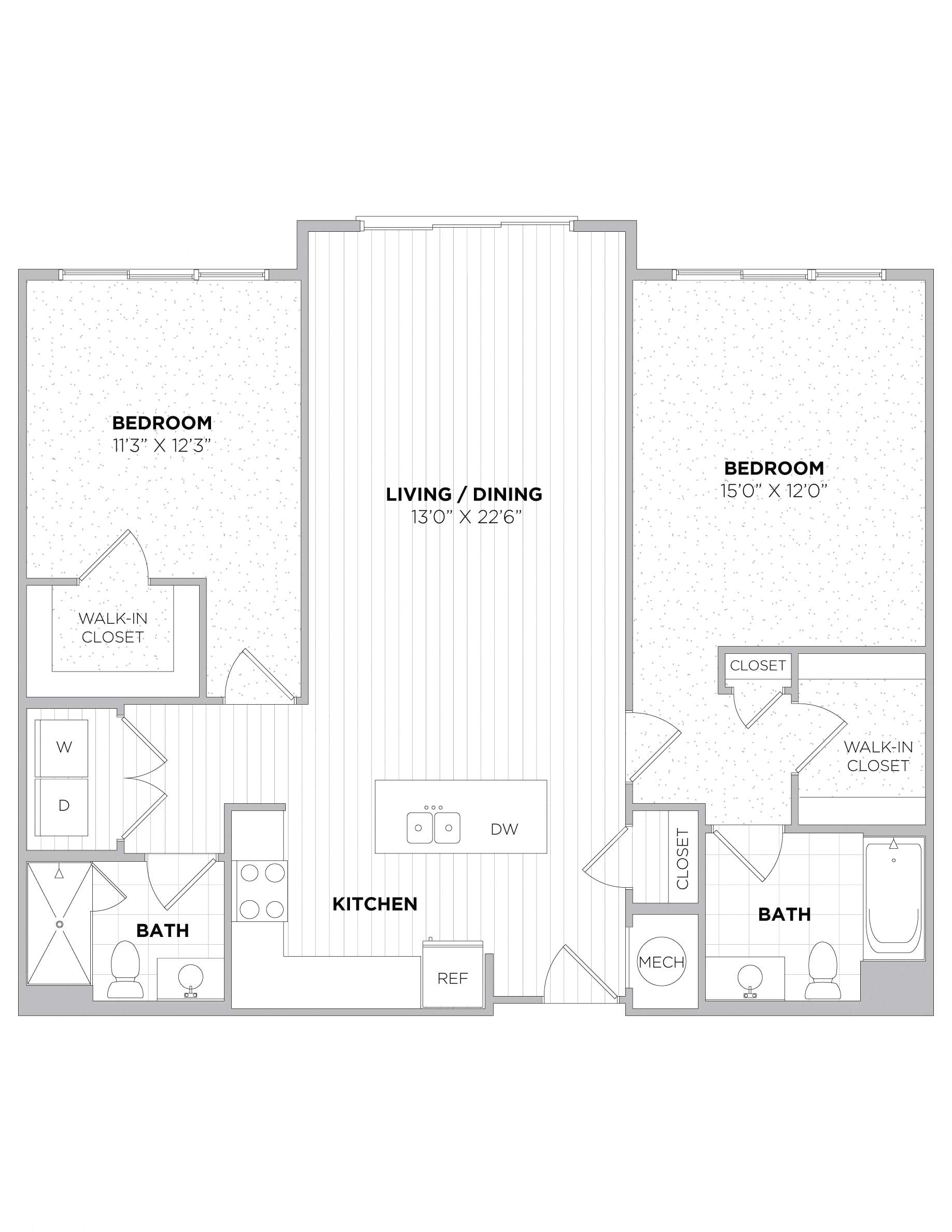 2 Bedroom floor plan