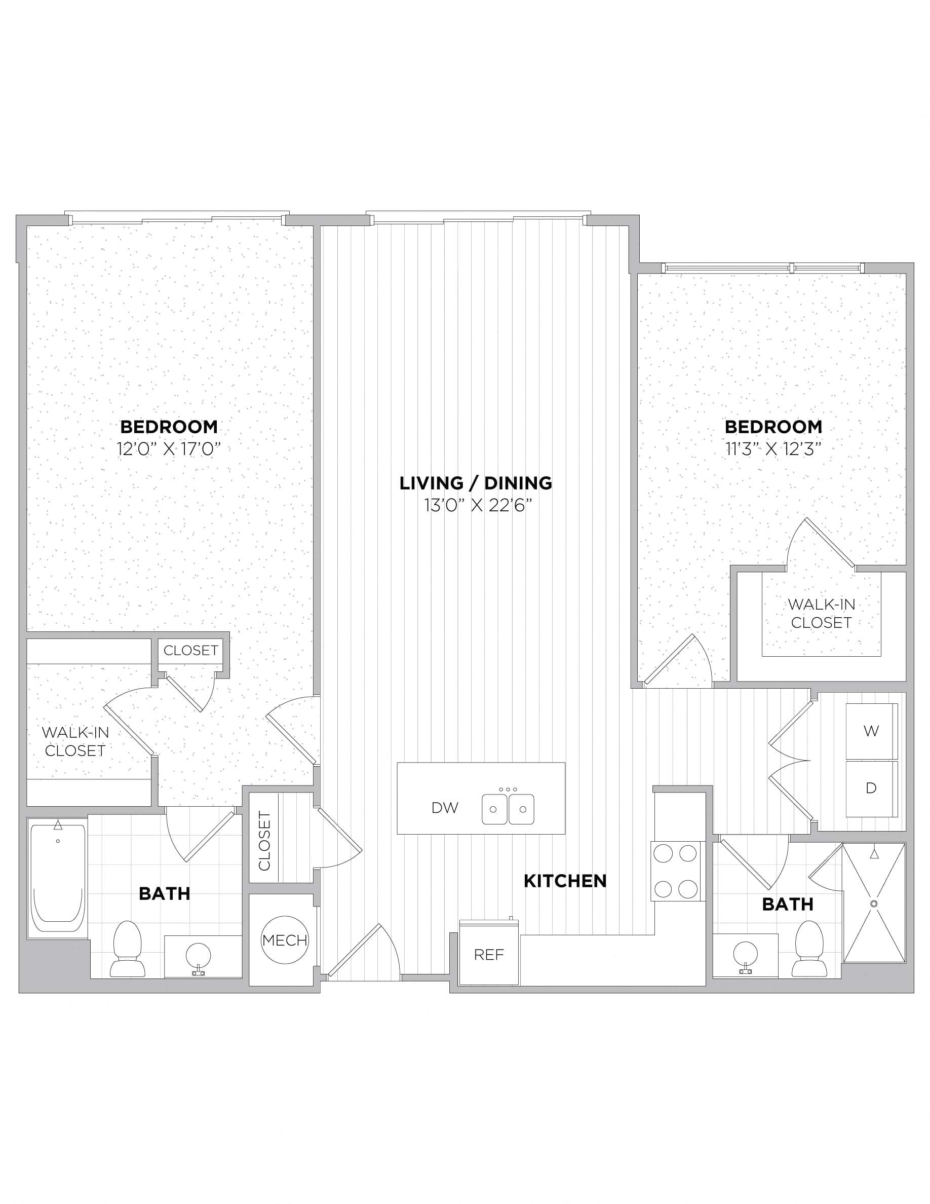 2 Bedroom floor plan