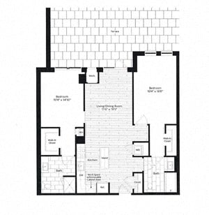 2 bed / 2 bath floor plan