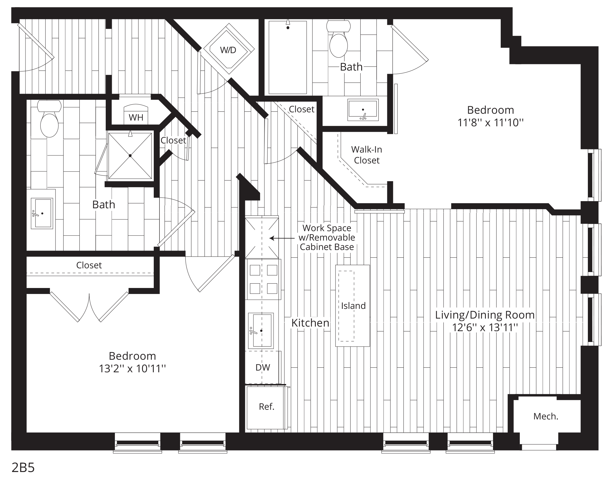 2 Bed/2 Bath floor plan
